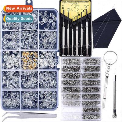 1500pcs Sunglasses Repair Screws Nosepcs Tweezers Screwdrive