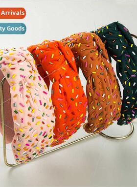 Hair bands Europe new fashion hand-stched glass tube headban