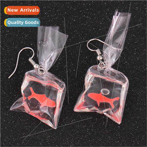 Fashion Creative Transparent Candy Goldfish Earrings Female