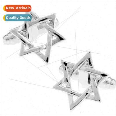 Vegan Metal Series lver Hexagram Cufflinks Personalized Men