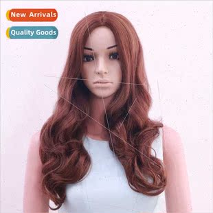 Wig women long curly hair African Europe high temperature si