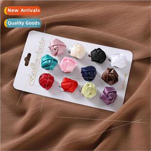 terary fabric rose flower flower cover head pin jewelry a wo