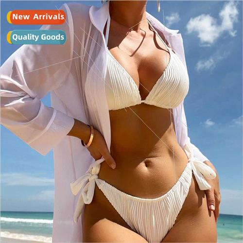 2023 new solid color three-piece cover-up swimsu Europe sexy