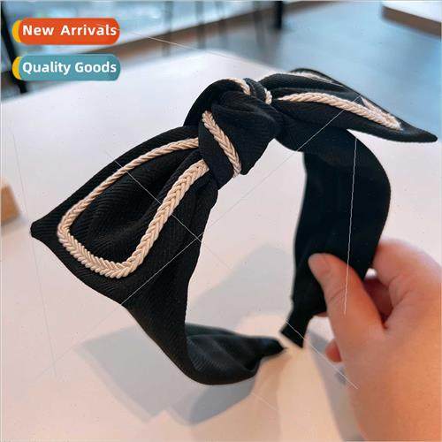 Autumn winter new retro ins texture bow hair bands go out ve