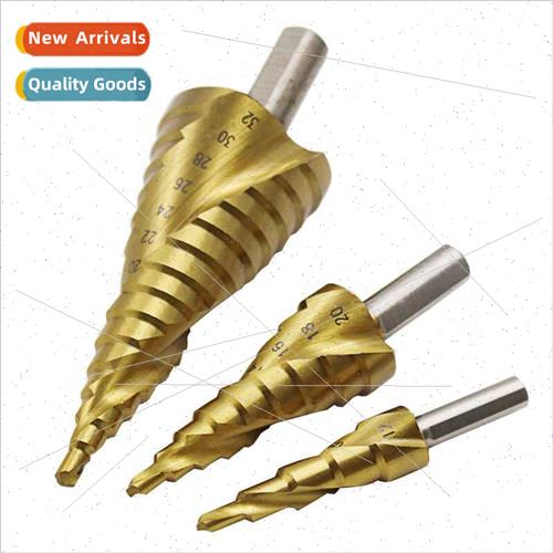 Triangle shank tanium plated spiral fluted step drill 4-32 4