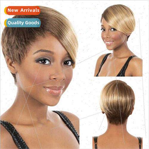 Eurostar Brown Mixed Blonde Hair Wig Short Hair Gradient Hea