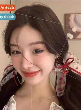 Mori bow hair clips top clip cherry side clip new ehead bang