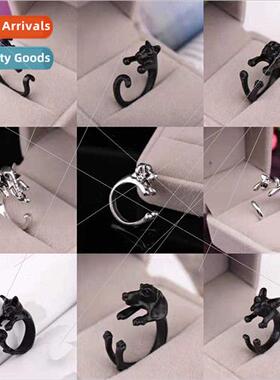 Europe cute animal opening ring fashion puppy cat elephant f