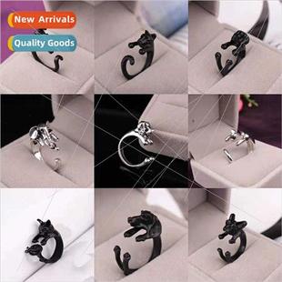 opening ring elephant cute cat animal puppy Europe fashion