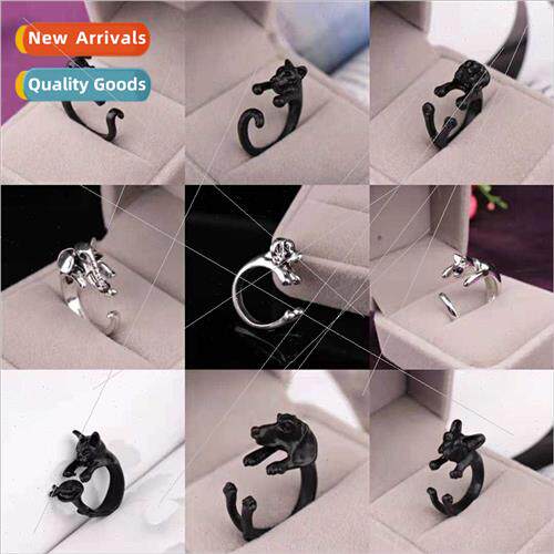 Europe cute animal opening ring fashion puppy cat elephant f