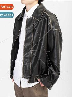 MADEEXTREME American vintage Merad biker brown pu leather ja