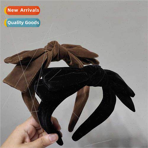 Hair bands Korean headdress velvet large bow double layer sh