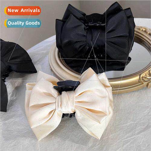 French double-sided bow catch clip gentle sweet back head ha