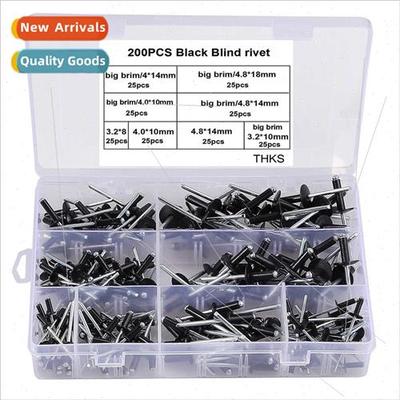 200pcs Black Aluminum Blind Rivets Decorative Rivet Aluminum