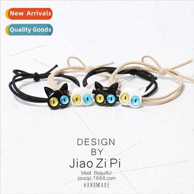 Quirky black cat ltle monster cat hair rope female students