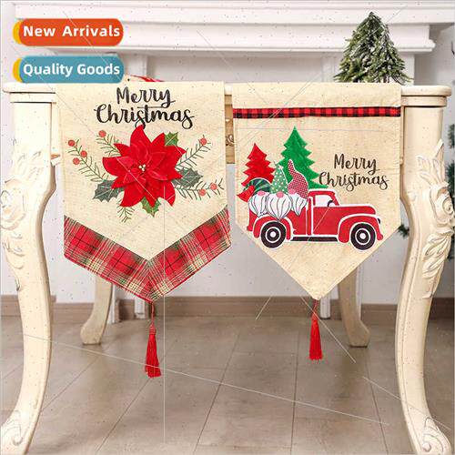 New Christmas creative table flag big red flower cartoon car