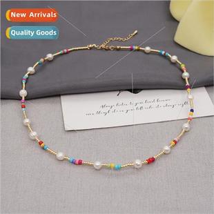che natural freshwater pearls handmade necklace women OTOHO
