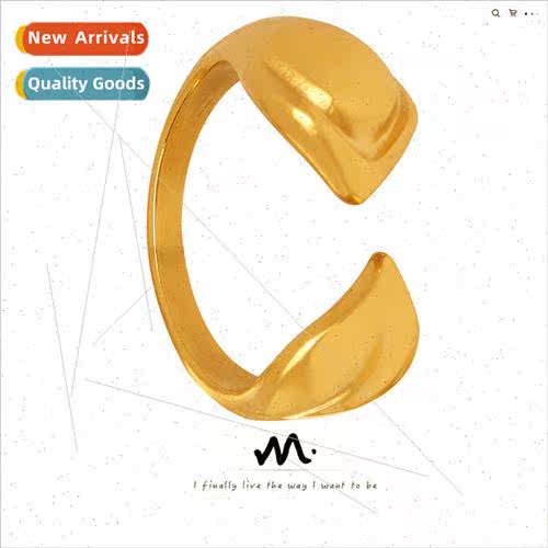 Fashion exquise hundred matching open ring tanium steel gold