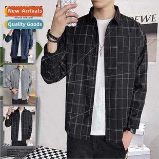 sleeved shirt Autumn hands Korean long youth Spring male