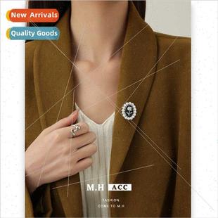 French pearl rose brooch women fashion exquise corsage wind