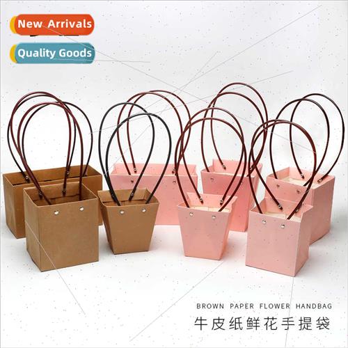Flower Packaging Box Waterproof Kraft Paper Bouquet Tote Bag
