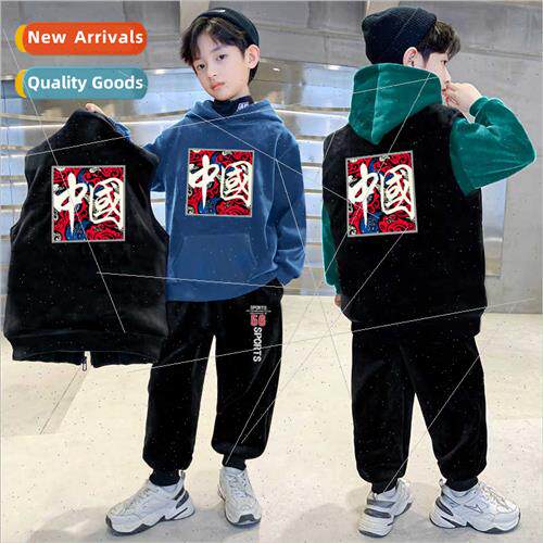 Autumn winter new children real super vest hooded sweater pa