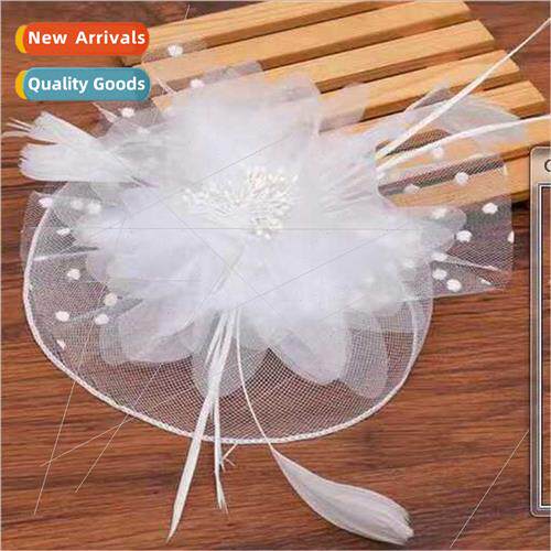 Bridal veil hair accessories wedding bow bow hat head flower