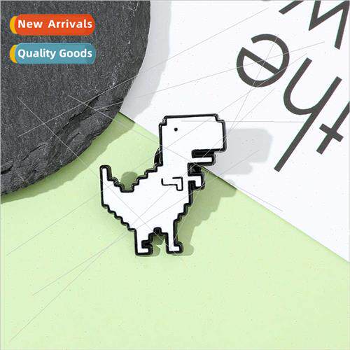 Pixel creative whe small dinosaur brooch quirky metal badge