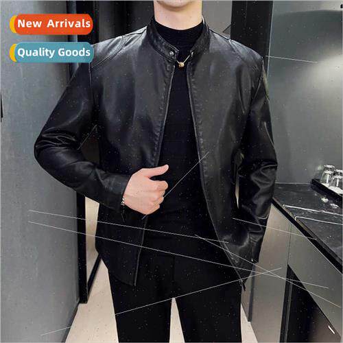 2023 fall men leather jacket jacket male teenage nd casual m