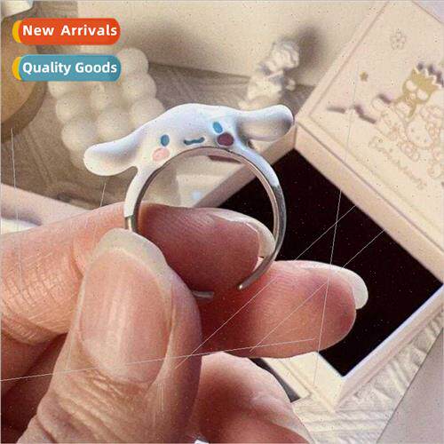 ins cartoon dog ring female girlfriend cute niche open ring