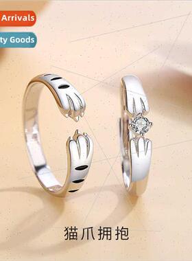 New cat claw couple ring niche couples a pair ring men women
