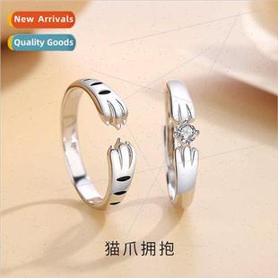 New cat claw couple ring niche couples a pair ring men women