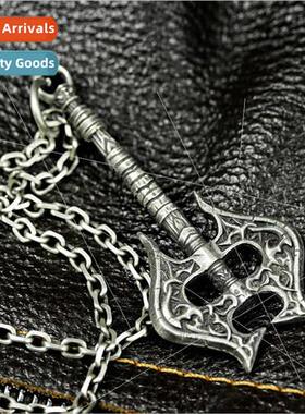 New Punk Viking Double Edged Axe Pendant Necklace Men Punk H