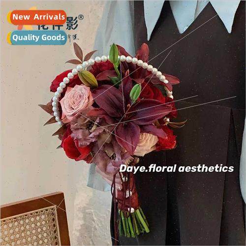 Moldable beads chain bouquet imation beaded flowers packagin