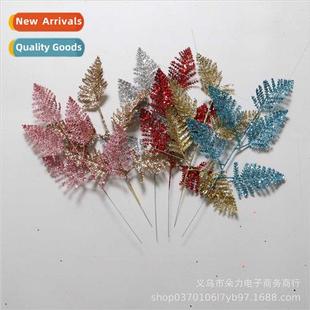 flow Christmas empty mesh Persian 7pcs gold Faux leaves dust
