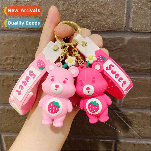 Bear schoolbag car keychain couple doll doll doll charm cute