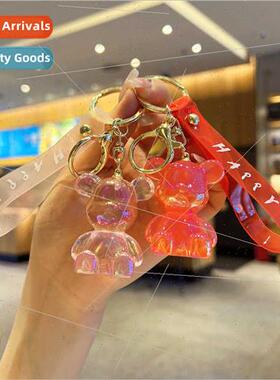 tting bear doll acrylic keychain doll keychain cartoon schoo