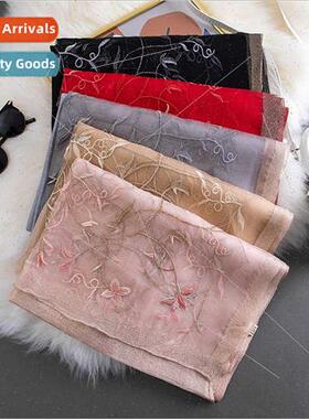 New long spring autumn shawl scarf take dual-use silk scarf