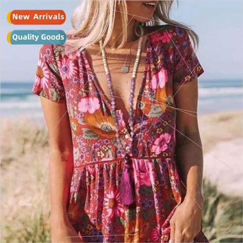 Europe Stone Wooden Beads Sweater Chain Handmade Bohemian Be