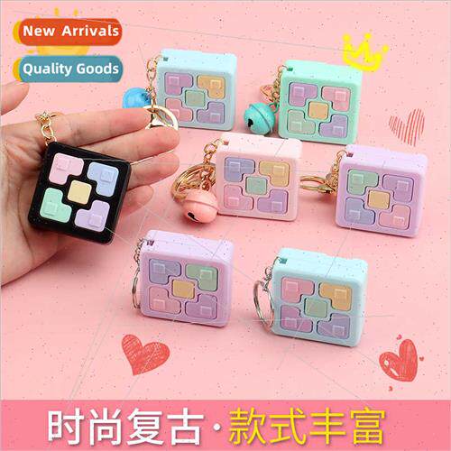 Cute fun square game machine keychain toy memory game charm