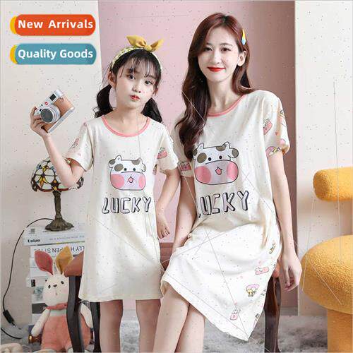 Summer parent-child clothing children cartoon printing thin