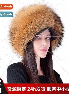 Fox hair hat female winter leather brim fur ethnic wind Mong