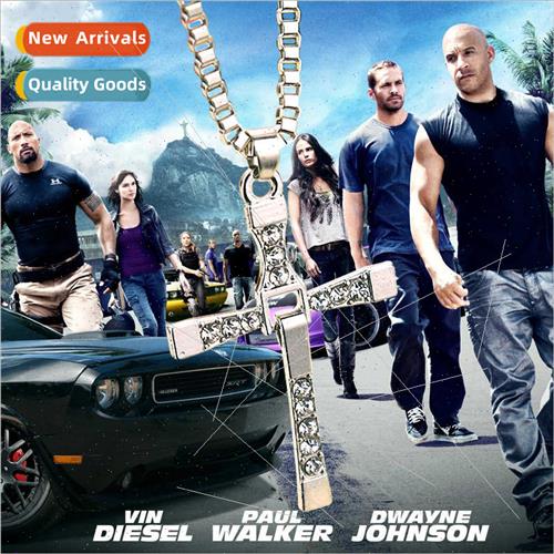 Fast Furious Toreador necklace metal cross wh diamonds colla
