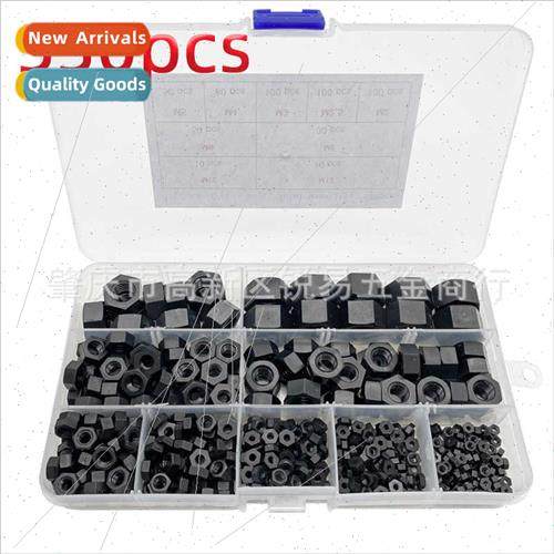 530pcs black nylon plastic hexagon nuts nuts boxed M2M2.5M3M