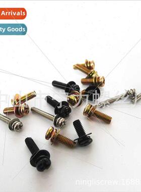 Black round head Phillips pan head Triple combination screws