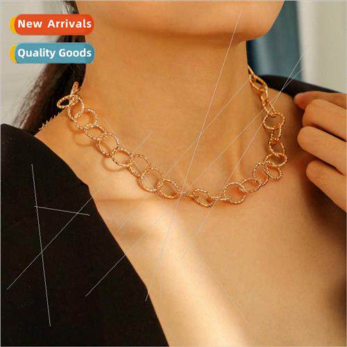 Europe single-layer circle collarbone necklace O-shaped simp