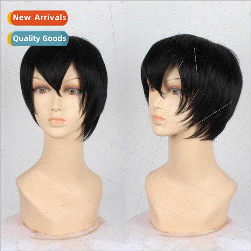 Anime cosplay wig broken long bangs wig men women black cos