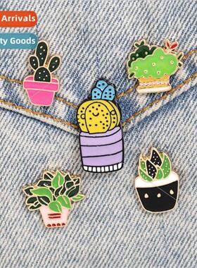 Korea cute plant potted plant brooch female students Korean