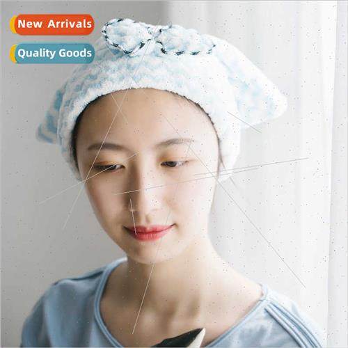 Bowtie Microfiber Hair Dryer Cap Thickened Absorbent Striped