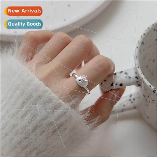 Brushed Pink Bunny Ring Cute Sweet Index Finger Ring Super C